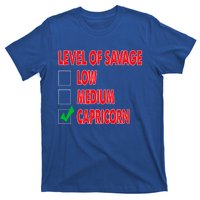 Level Of Savage Capricorn Astrology Meaningful Gift T-Shirt