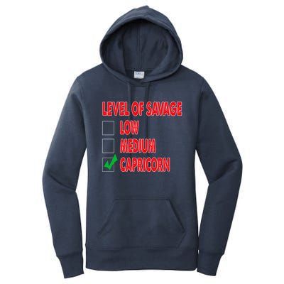 Level Of Savage Capricorn Astrology Meaningful Gift Women's Pullover Hoodie