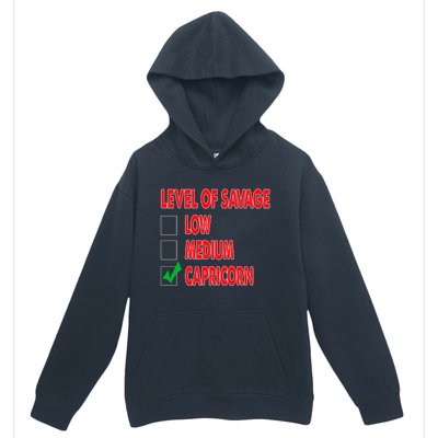 Level Of Savage Capricorn Astrology Meaningful Gift Urban Pullover Hoodie