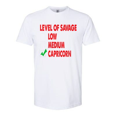 Level Of Savage Capricorn Astrology Meaningful Gift Softstyle® CVC T-Shirt