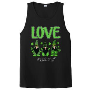 Love Office Staff Gnome Shamrock Saint Patrick's Day PosiCharge Competitor Tank