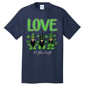 Love Office Staff Gnome Shamrock Saint Patrick's Day Tall T-Shirt