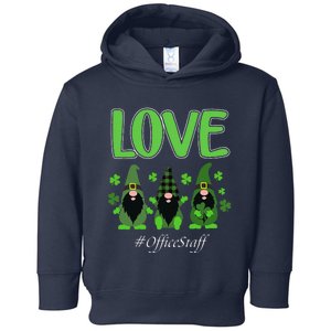 Love Office Staff Gnome Shamrock Saint Patrick's Day Toddler Hoodie