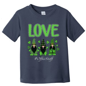 Love Office Staff Gnome Shamrock Saint Patrick's Day Toddler T-Shirt