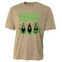 Love Office Staff Gnome Shamrock Saint Patrick's Day Cooling Performance Crew T-Shirt