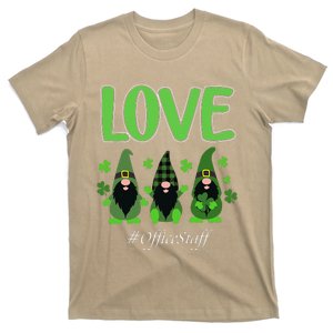 Love Office Staff Gnome Shamrock Saint Patrick's Day T-Shirt