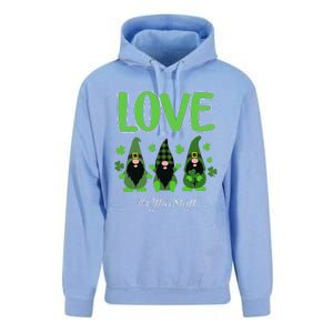 Love Office Staff Gnome Shamrock Saint Patrick's Day Unisex Surf Hoodie