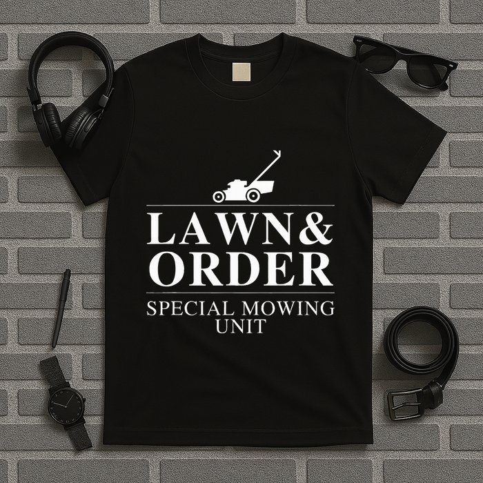 Lawn & Order Special Mowing Unit Funny Dad Joke T-Shirt