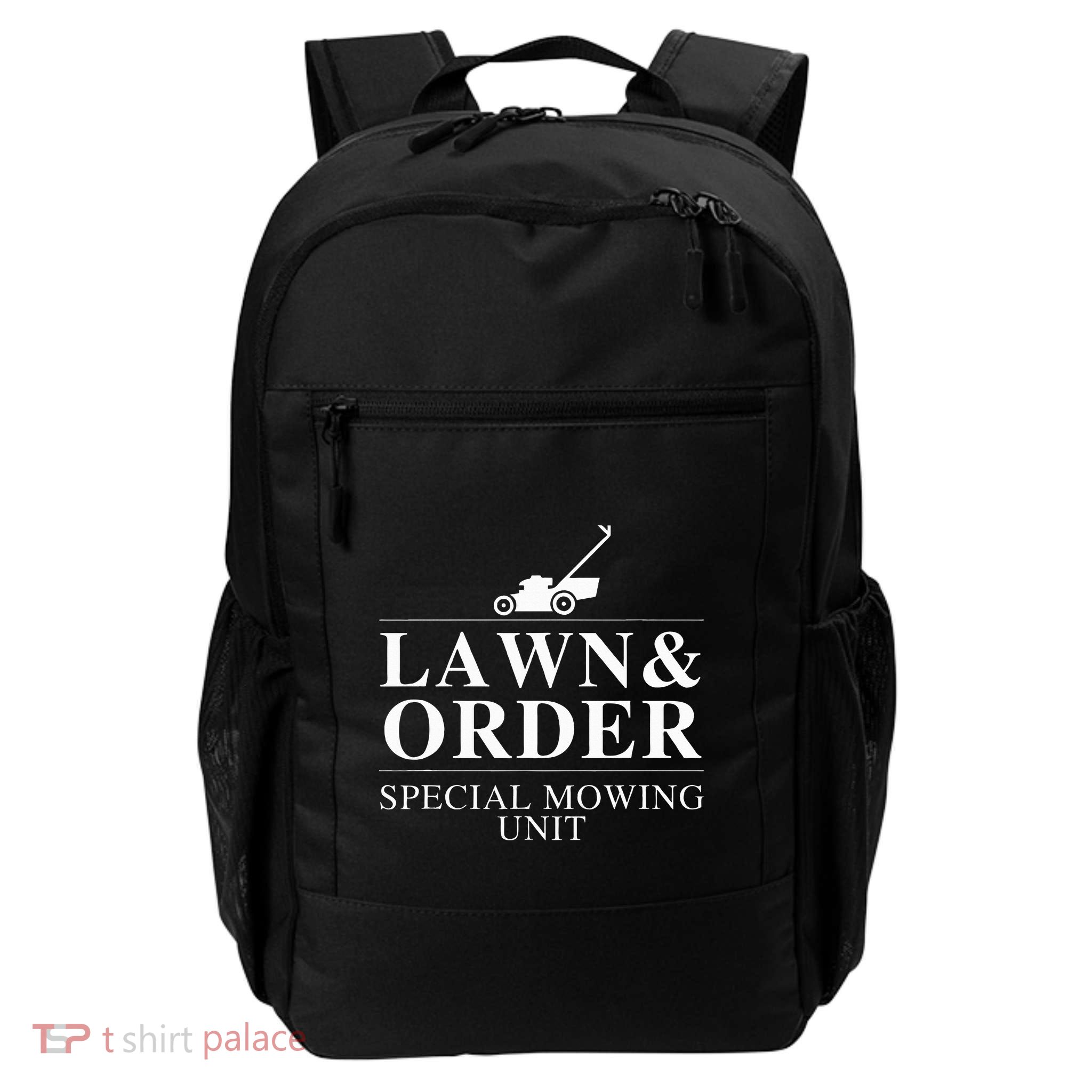 Lawn & Order Special Mowing Unit Funny Dad Joke Daily Commute Backpack