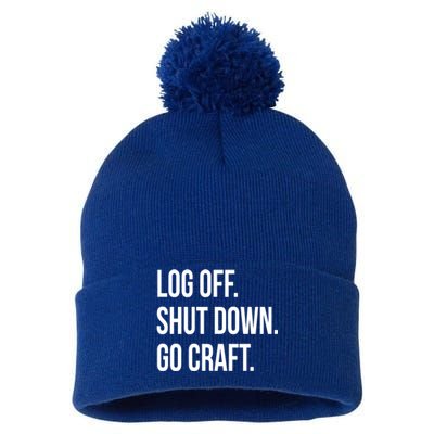 Log Off Shut Down Scrapbooking Work From Home Scrapbook Wfh Gift Pom Pom 12in Knit Beanie