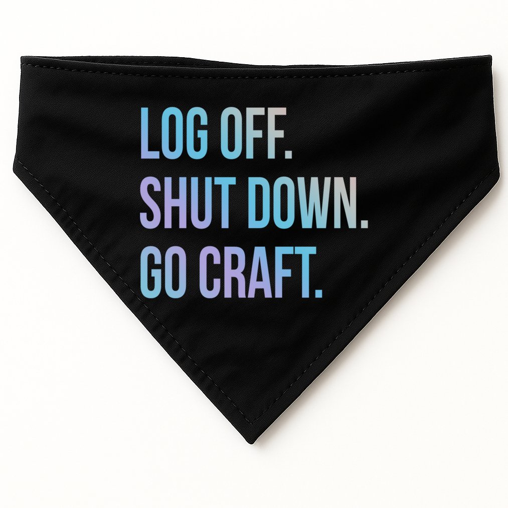 Log Off Shut Down Scrapbooking Work From Home Scrapbook Wfh Gift USA-Made Doggie Bandana