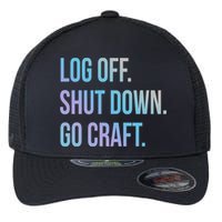 Log Off Shut Down Scrapbooking Work From Home Scrapbook Wfh Gift Flexfit Unipanel Trucker Cap