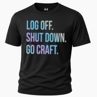Log Off Shut Down Scrapbooking Work From Home Scrapbook Wfh Gift Cooling Performance Crew T-Shirt
