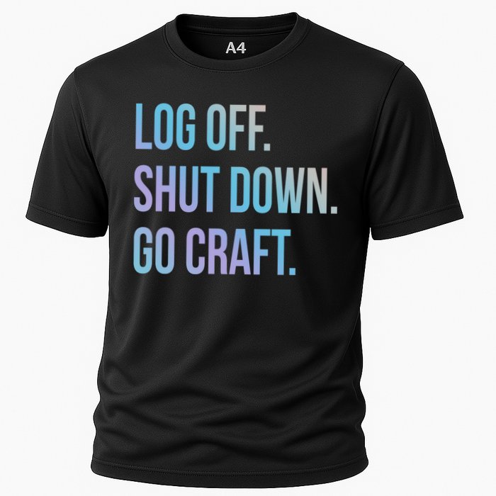 Log Off Shut Down Scrapbooking Work From Home Scrapbook Wfh Gift Cooling Performance Crew T-Shirt