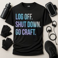 Log Off Shut Down Scrapbooking Work From Home Scrapbook Wfh Gift Cooling Performance Crew T-Shirt