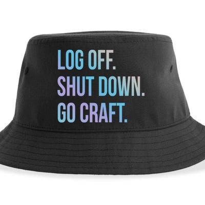 Log Off Shut Down Scrapbooking Work From Home Scrapbook Wfh Gift Sustainable Bucket Hat