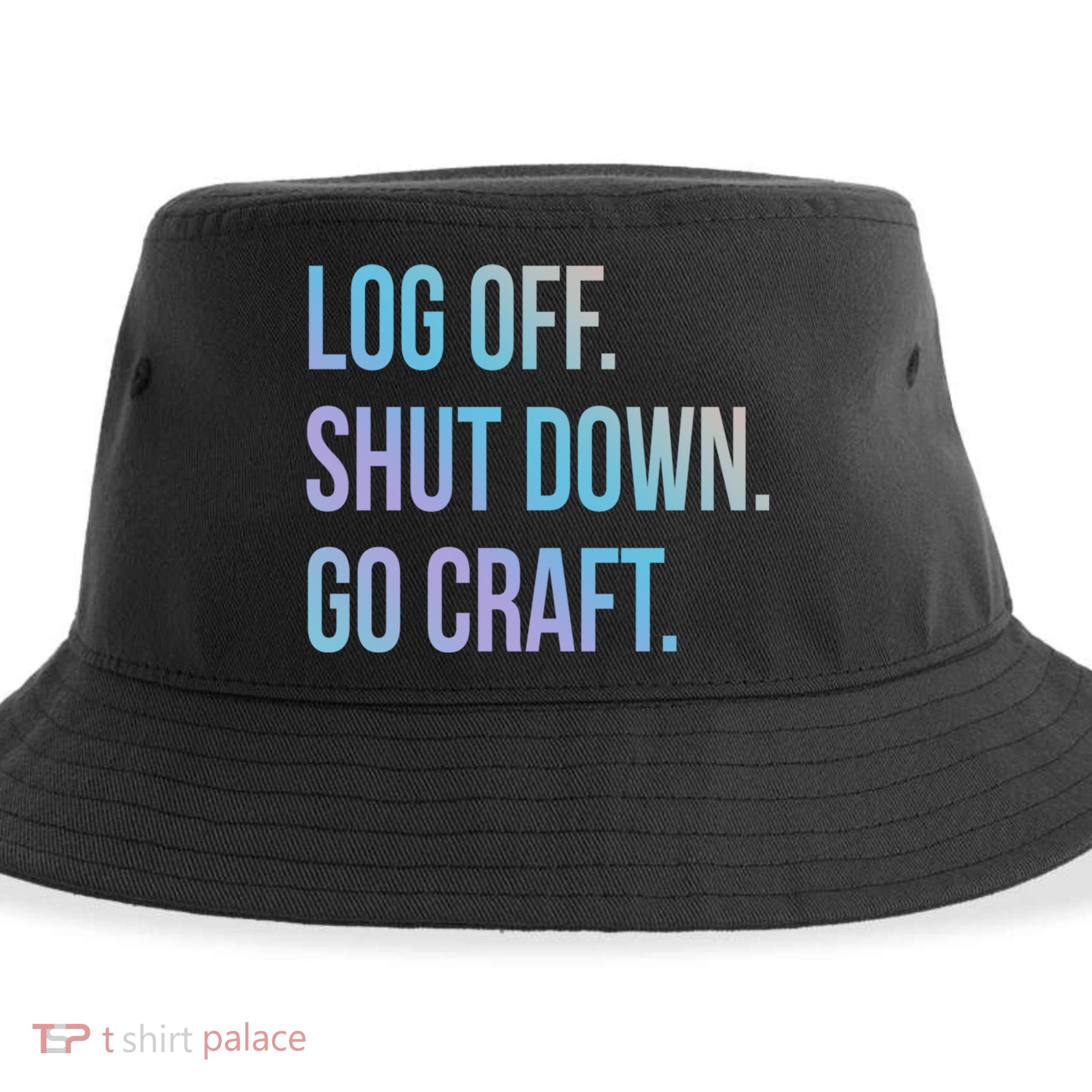 Log Off Shut Down Scrapbooking Work From Home Scrapbook Wfh Gift Sustainable Bucket Hat