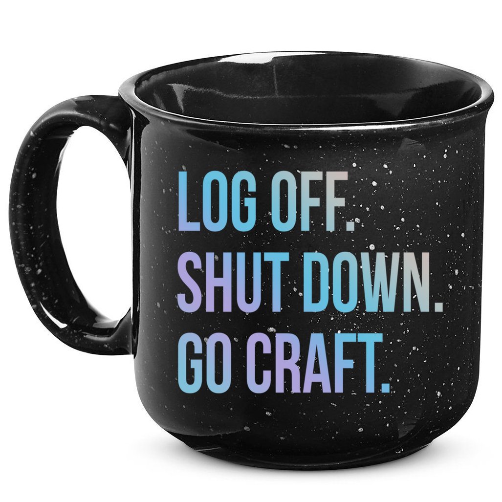 Log Off Shut Down Scrapbooking Work From Home Scrapbook Wfh Gift 15oz Campfire Ceramic Mug