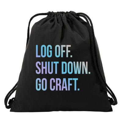 Log Off Shut Down Scrapbooking Work From Home Scrapbook Wfh Gift Drawstring Bag