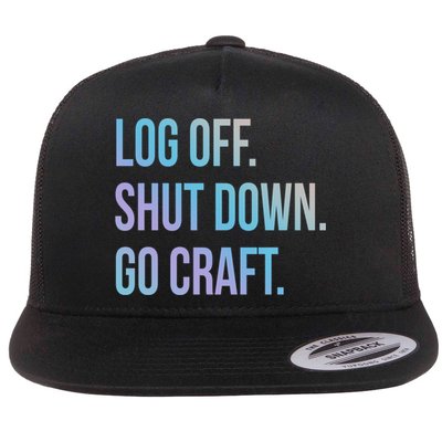 Log Off Shut Down Scrapbooking Work From Home Scrapbook Wfh Gift Flatbill Hat