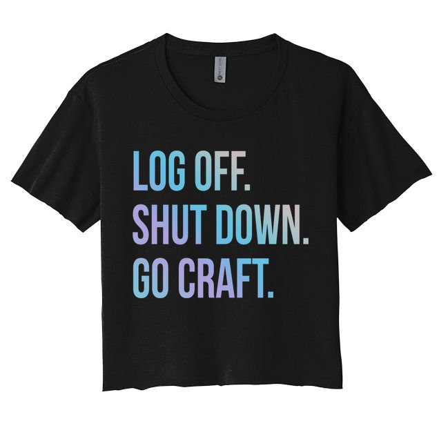 Log Off Shut Down Scrapbooking Work From Home Scrapbook Wfh Gift Crop Top