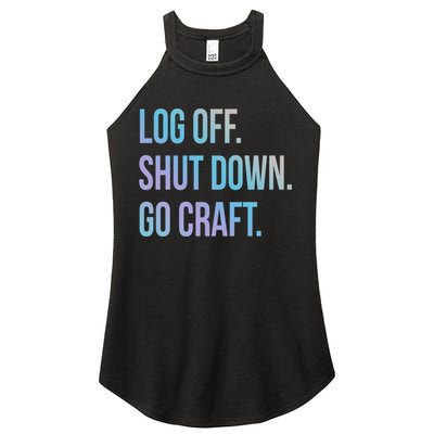 Log Off Shut Down Scrapbooking Work From Home Scrapbook Wfh Gift Women's Perfect Tri Rocker Tank