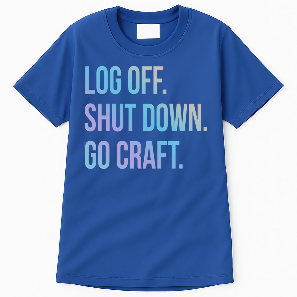Log Off Shut Down Scrapbooking Work From Home Scrapbook Wfh Gift Tall T-Shirt