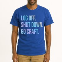 Log Off Shut Down Scrapbooking Work From Home Scrapbook Wfh Gift Tall T-Shirt