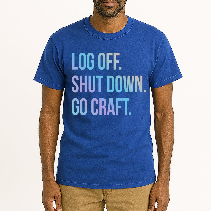 Log Off Shut Down Scrapbooking Work From Home Scrapbook Wfh Gift Tall T-Shirt