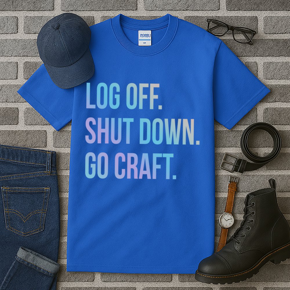 Log Off Shut Down Scrapbooking Work From Home Scrapbook Wfh Gift Tall T-Shirt