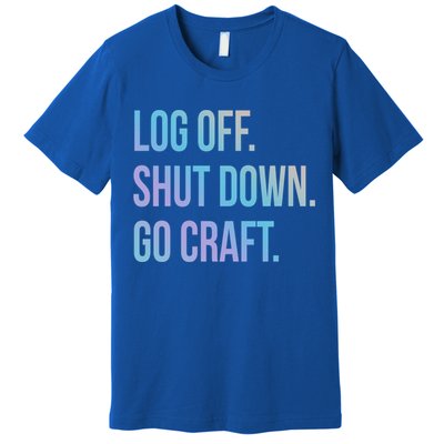 Log Off Shut Down Scrapbooking Work From Home Scrapbook Wfh Gift Premium T-Shirt
