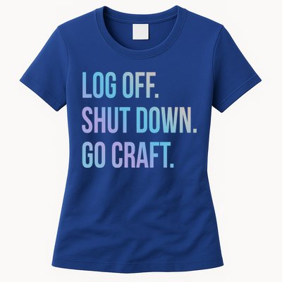 Log Off Shut Down Scrapbooking Work From Home Scrapbook Wfh Gift Womens T-Shirt