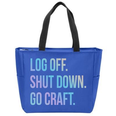 Log Off Shut Down Scrapbooking Work From Home Scrapbook Wfh Gift Zip Tote Bag