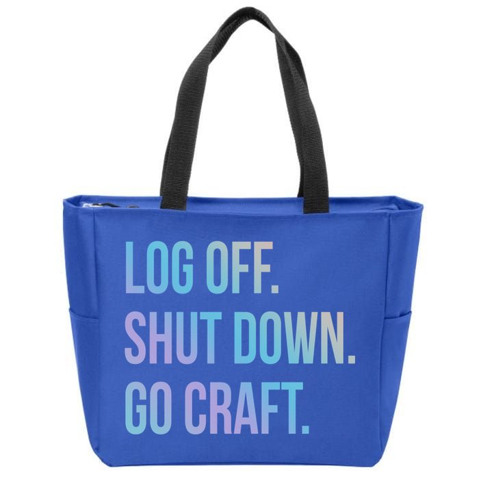 Log Off Shut Down Scrapbooking Work From Home Scrapbook Wfh Gift Zip Tote Bag