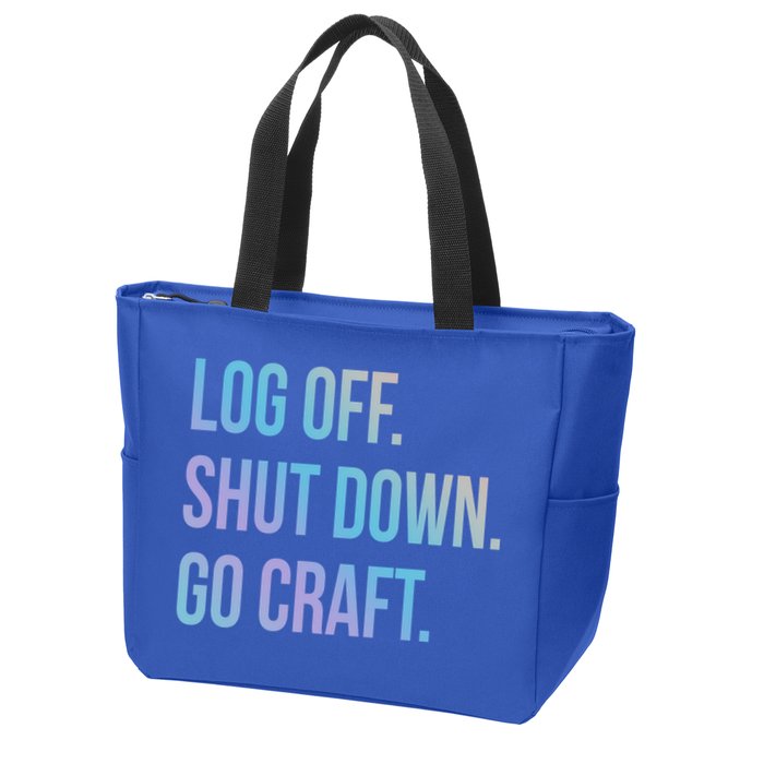 Log Off Shut Down Scrapbooking Work From Home Scrapbook Wfh Gift Zip Tote Bag