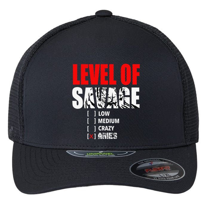 Level Of Savage Low Medium Aries Beast Animal Mode Flexfit Unipanel Trucker Cap