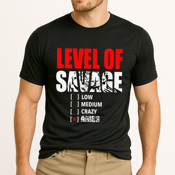 Level Of Savage Low Medium Aries Beast Animal Mode Performance Shirt