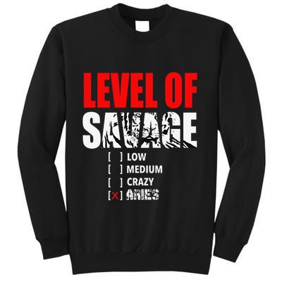 Level Of Savage Low Medium Aries Beast Animal Mode Sweatshirt