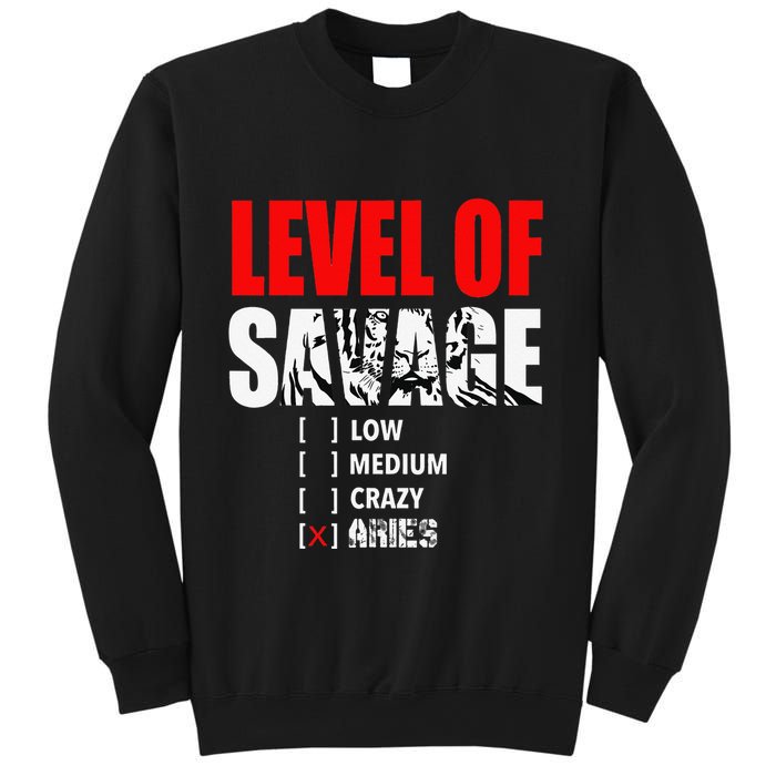 Level Of Savage Low Medium Aries Beast Animal Mode Sweatshirt