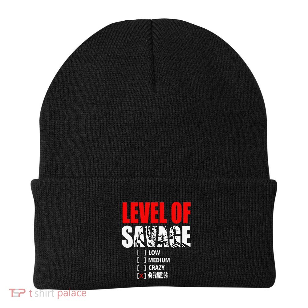 Level Of Savage Low Medium Aries Beast Animal Mode Beanie