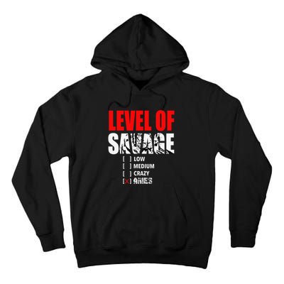 Level Of Savage Low Medium Aries Beast Animal Mode Tall Hoodie