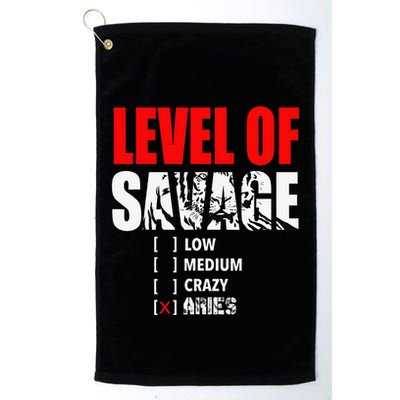 Level Of Savage Low Medium Aries Beast Animal Mode Golf Towel