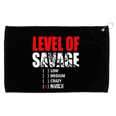 Level Of Savage Low Medium Aries Beast Animal Mode Grommeted Golf Towel