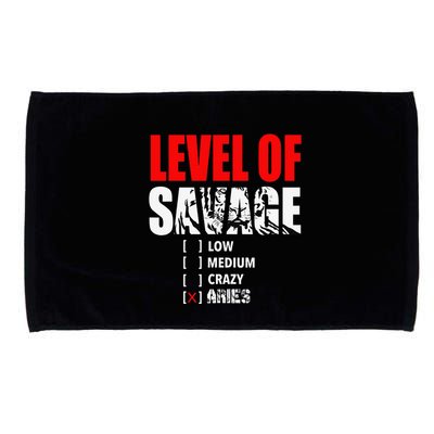 Level Of Savage Low Medium Aries Beast Animal Mode Microfiber Hand Towel