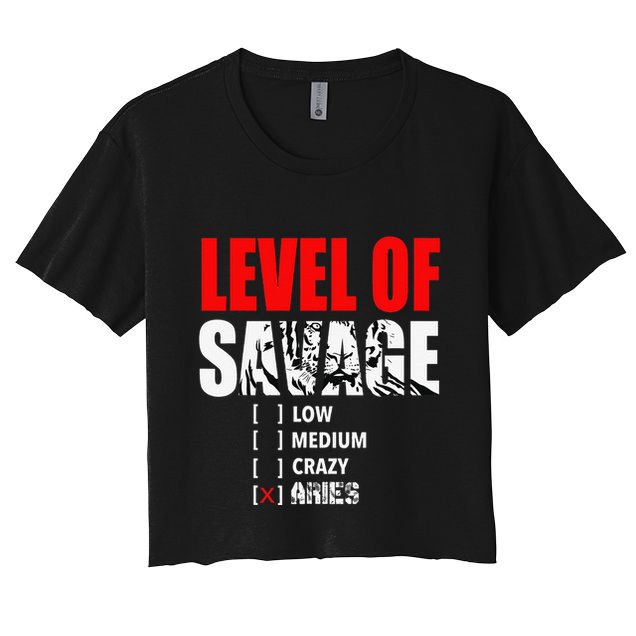 Level Of Savage Low Medium Aries Beast Animal Mode Crop Top