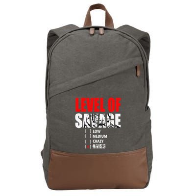 Level Of Savage Low Medium Aries Beast Animal Mode Cotton Canvas Backpack