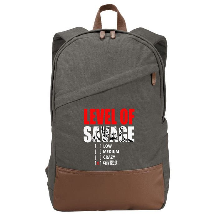 Level Of Savage Low Medium Aries Beast Animal Mode Cotton Canvas Backpack