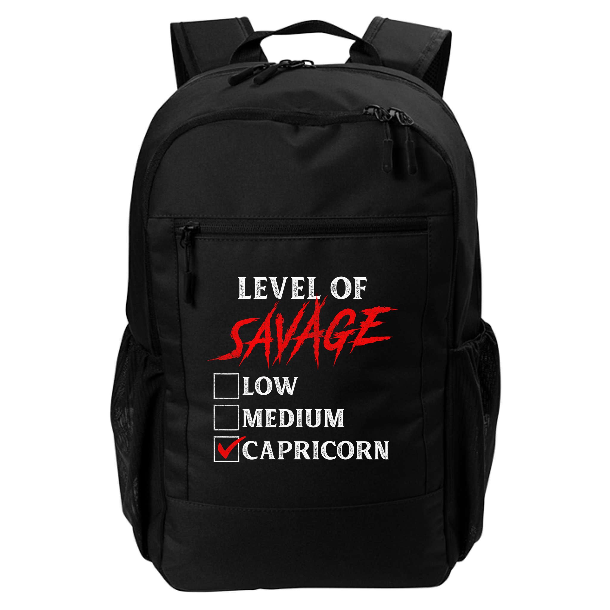 Level Of Savage Capricorn Funny Zodiac Queen King Backpack