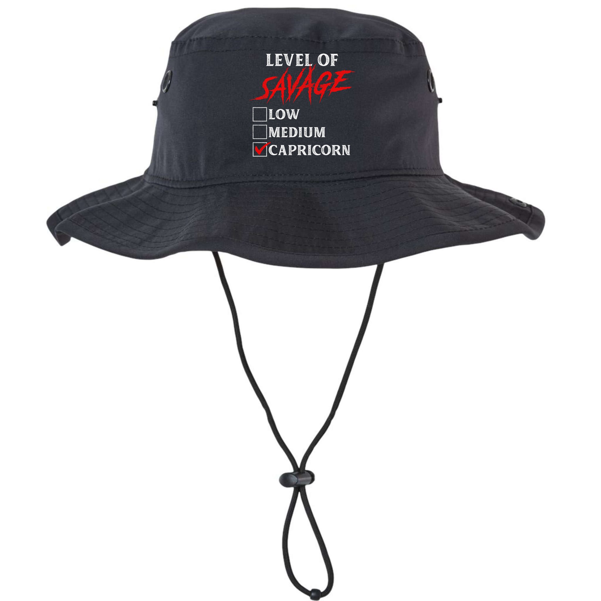 Level Of Savage Capricorn Funny Zodiac Queen King Bucket Hat
