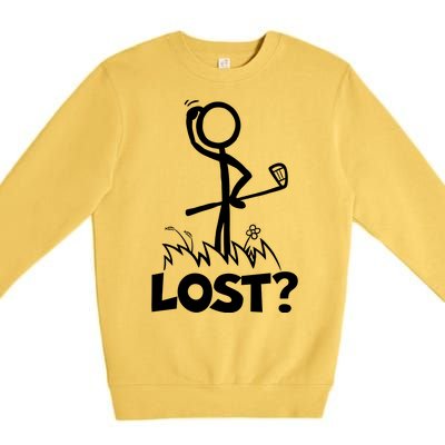 Lost Golf Ball Stickman Golfer Premium Crewneck Sweatshirt